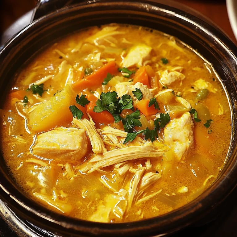 Saffron Chicken Noodle Soup