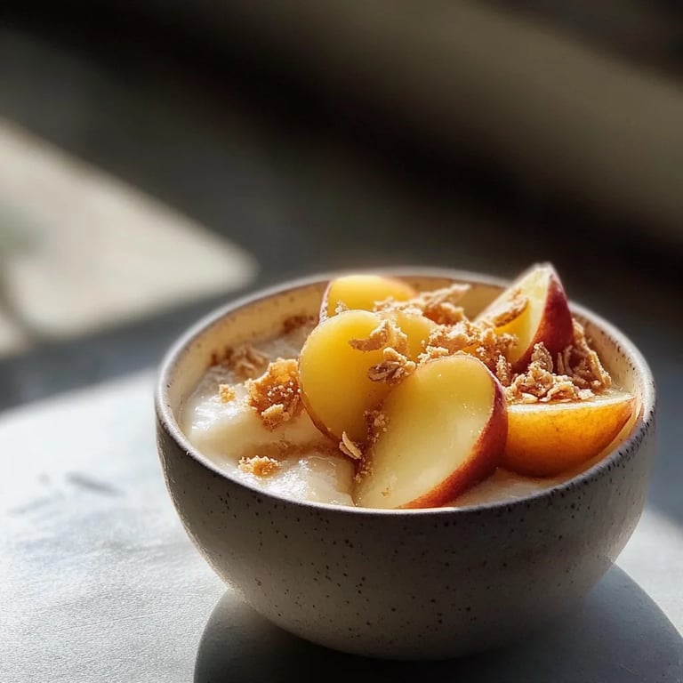 Bratapfel Crumble auf Zimtcreme