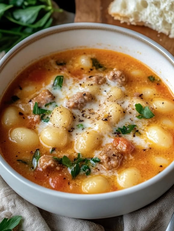 Creamy Italian Sausage Gnocchi Soup