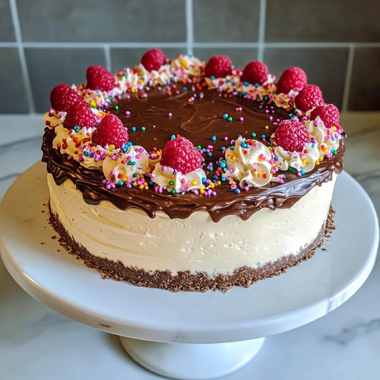 Pastel de cheesecake de chocolate