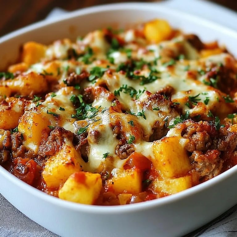 Süßkartoffel-Hackfleisch-Auflauf mit Feta