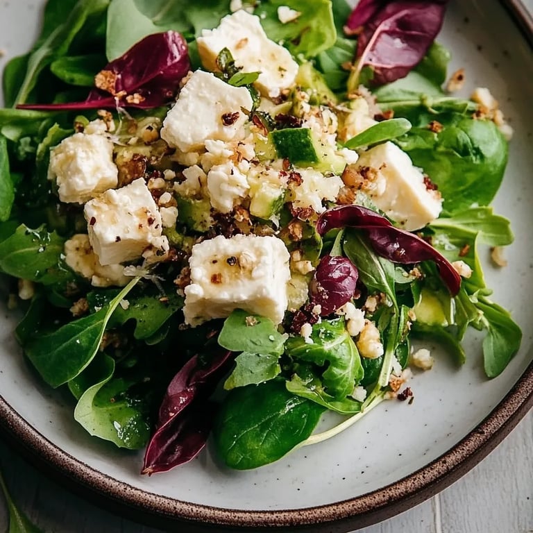 Honig-gratinierter Feta auf Feldsalat
