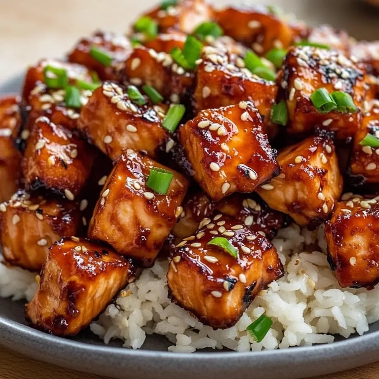Crispy Honey Garlic Salmon Bites