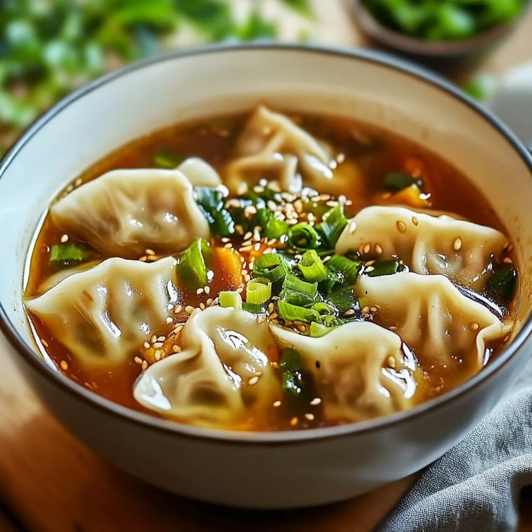 Easy Asian Dumpling Potsticker Soup