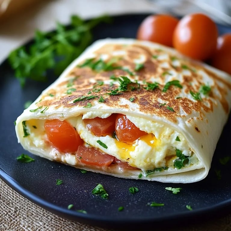 Einfacher Frühstückswrap mit Ei