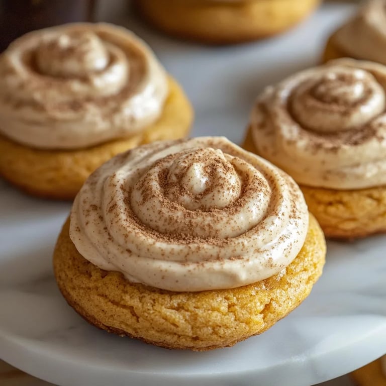Soft Pumpkin Cookies with Cinnamon Frosting