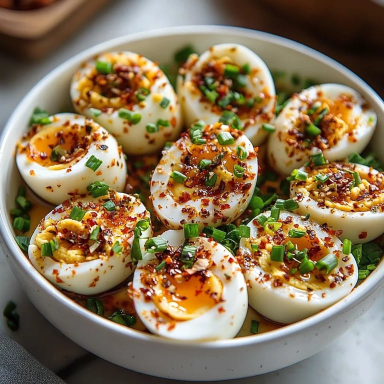 <p>Spicy Chili Garlic Deviled Eggs: An Incredible Ultimate Recipe</p>
