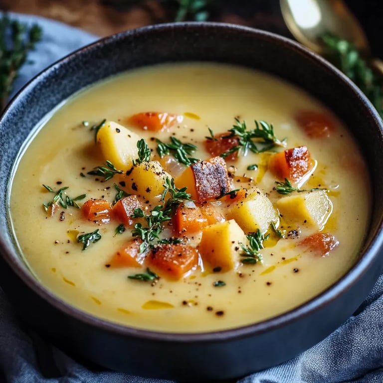 Samtige Möhren Kartoffel Suppe