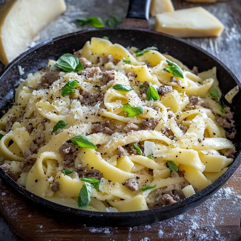 Schupfnudel-Pfanne mit Hack und Lauch