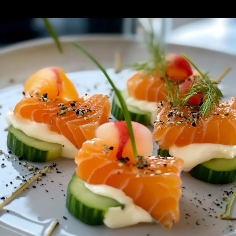 Gurken Lachs Häppchen mit Frischkäse
