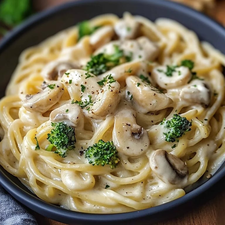 Cremige Hähnchen-Brokkoli-Pasta