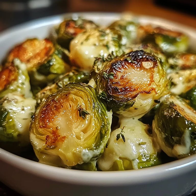 Cremig gebackener Rosenkohl