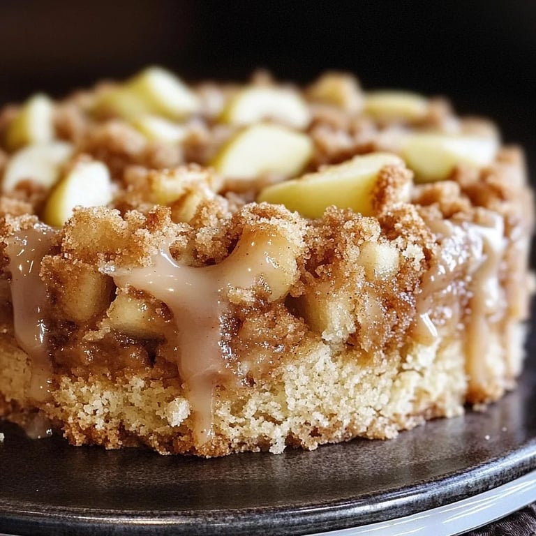 Apple Crumb Cake with Cinnamon Apple Drizzle