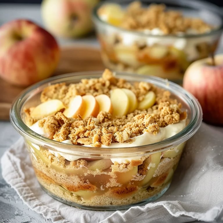 Apfel-Streuselkuchen im Glas