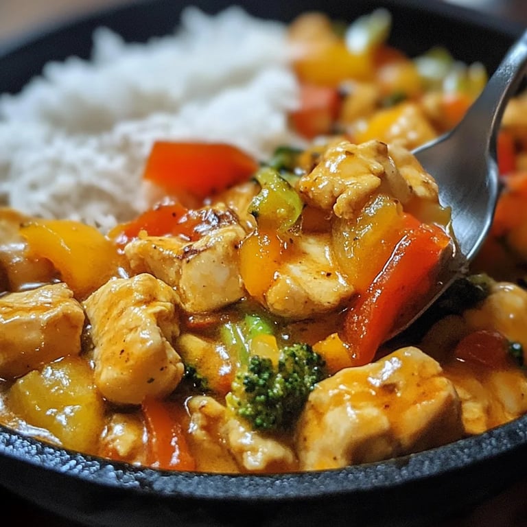 Kürbis Hähnchen Pfanne mit Reis