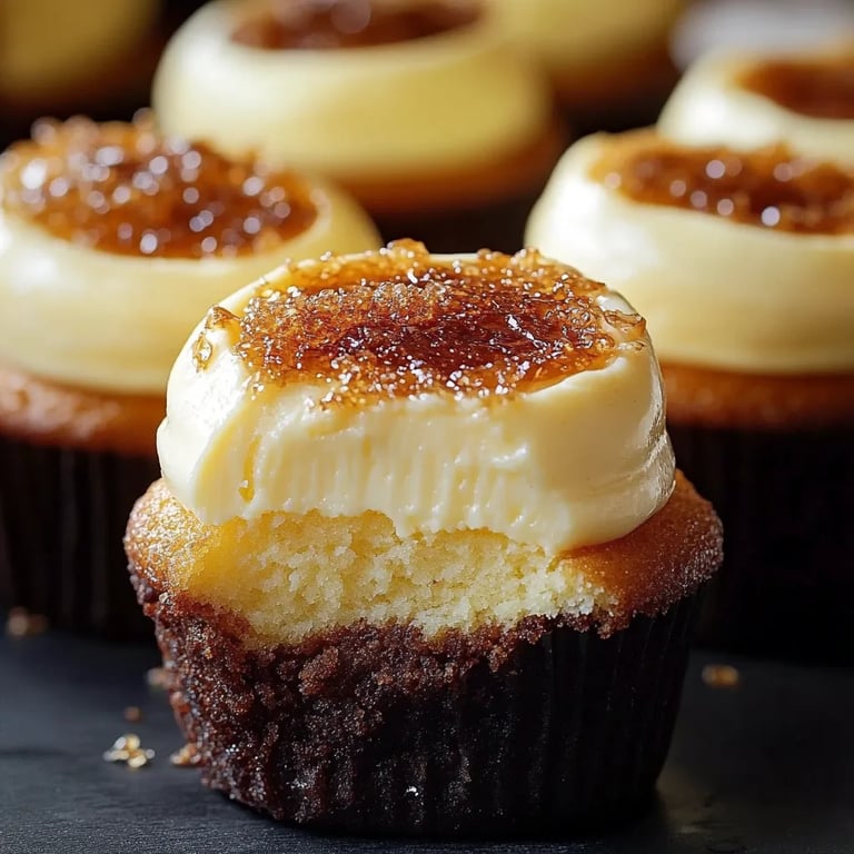 Delicious Vanilla Bean Crème Brûlée Cheesecake Cupcakes
