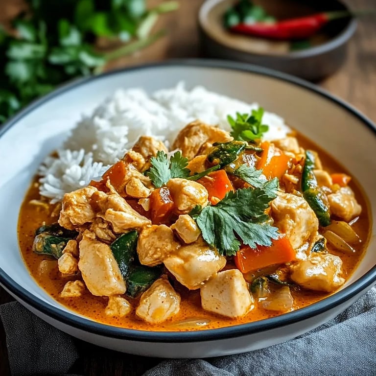 Thai Erdnuss Curry Hähnchen