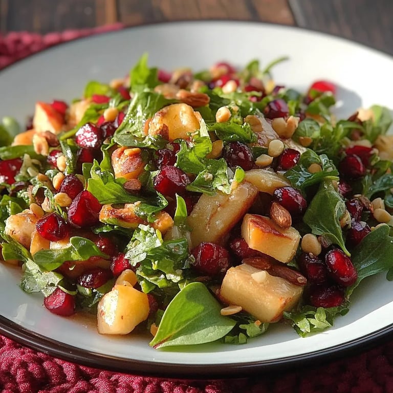 Feldsalat mit Granatäpfeln und Pinienkernen