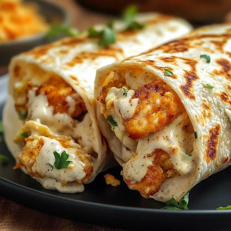 Cheesy Garlic Chicken Wraps