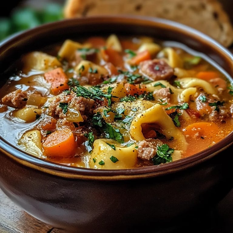 Autumn Tortellini Soup With Sausage