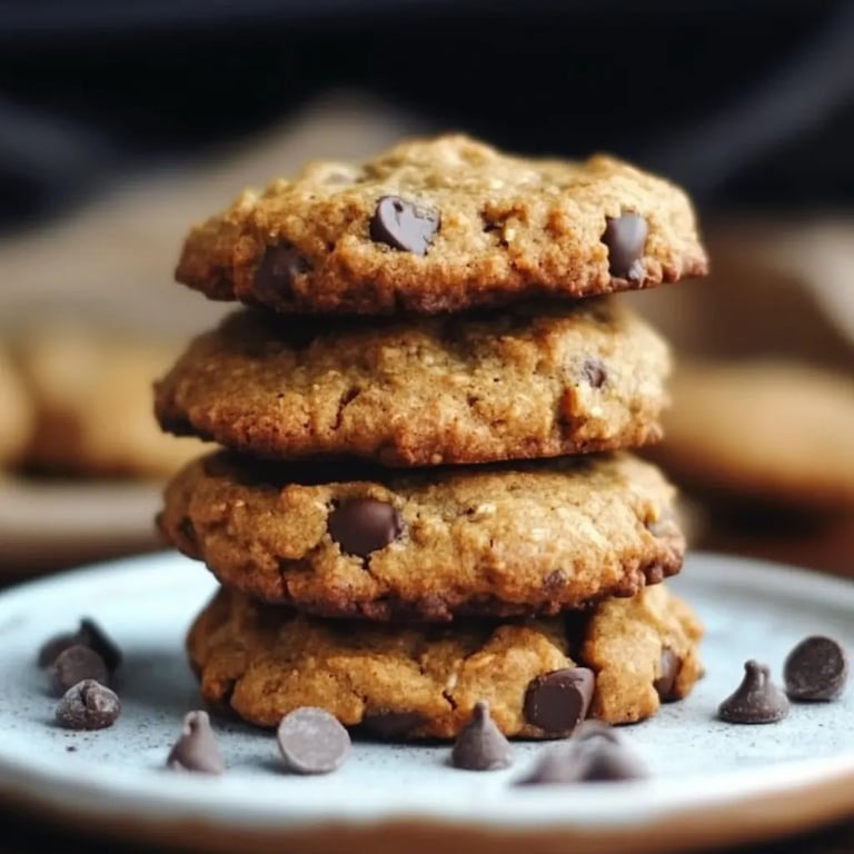 Galletas de Mantequilla de Maní, Avena y Chispas de Chocolate