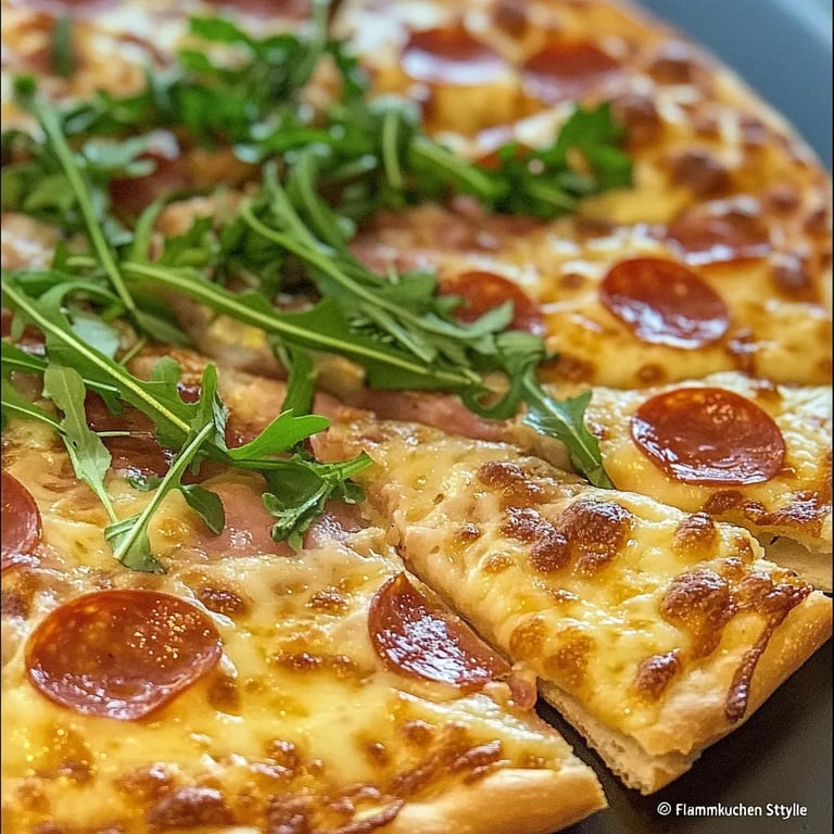 Schüttelpizza „Flammkuchen Style“
