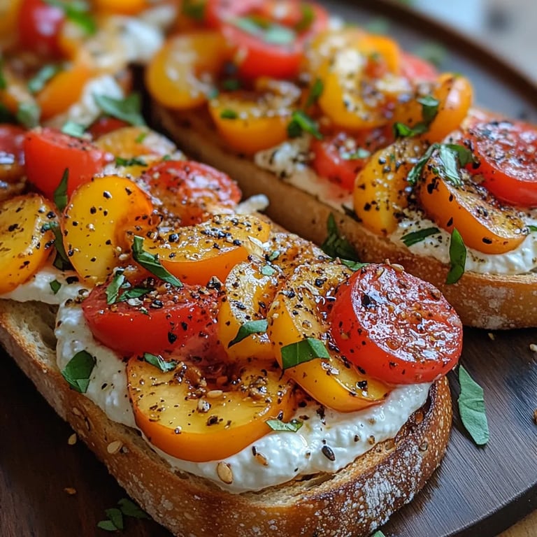 Bruschetta aux Pêches avec Ricotta Fouettée : Une Recette Incroyable Ultime