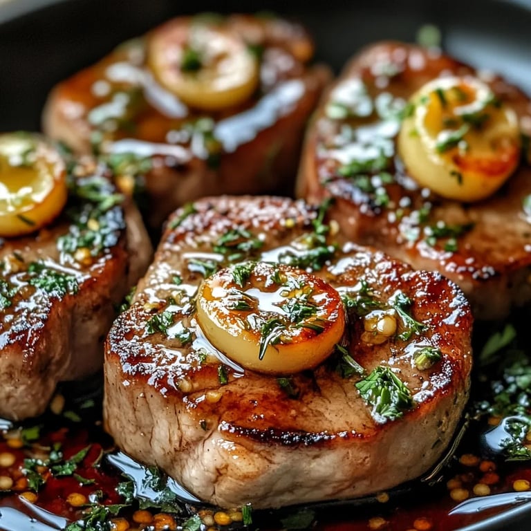 Garlic Butter Pan Seared Beef Chops