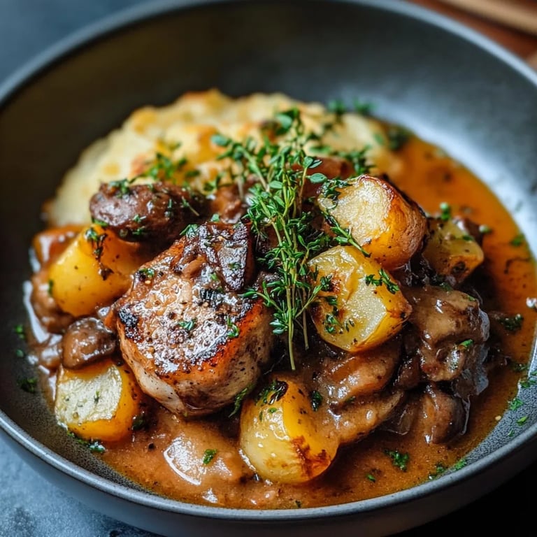 Pilzgulasch mit Kartoffelpüree