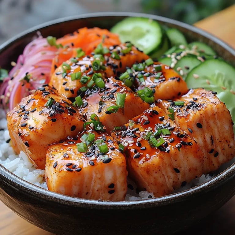 Bol de Riz au Saumon Épicé Frit : Une Recette Incroyable Ultime