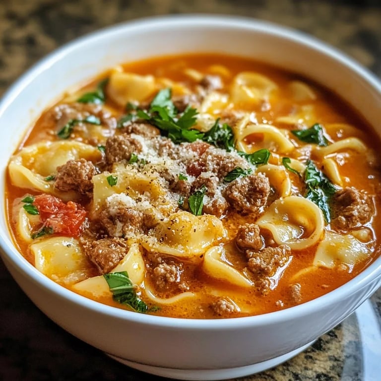Lasagna Soup with Sausages