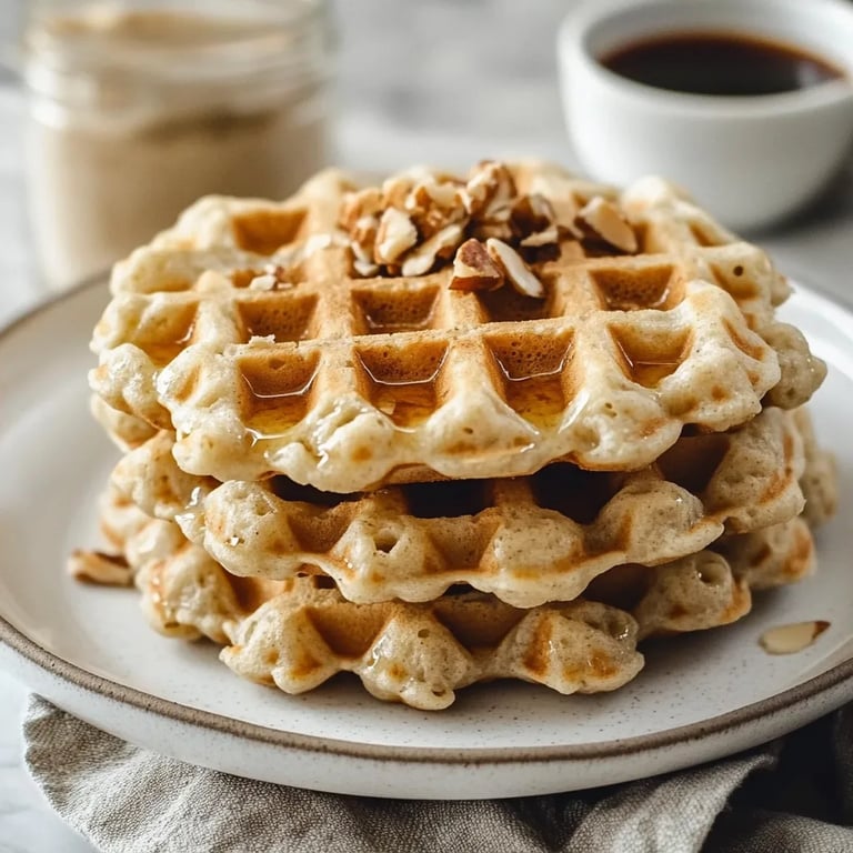 Overnight Almond Oatmeal Waffles