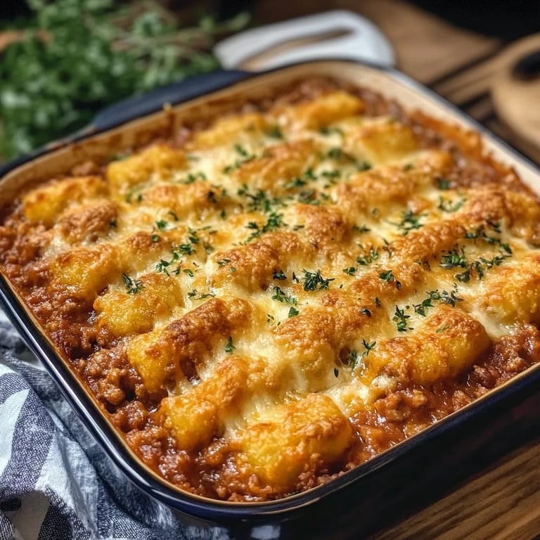 Kroketten Auflauf mit Hackfleisch