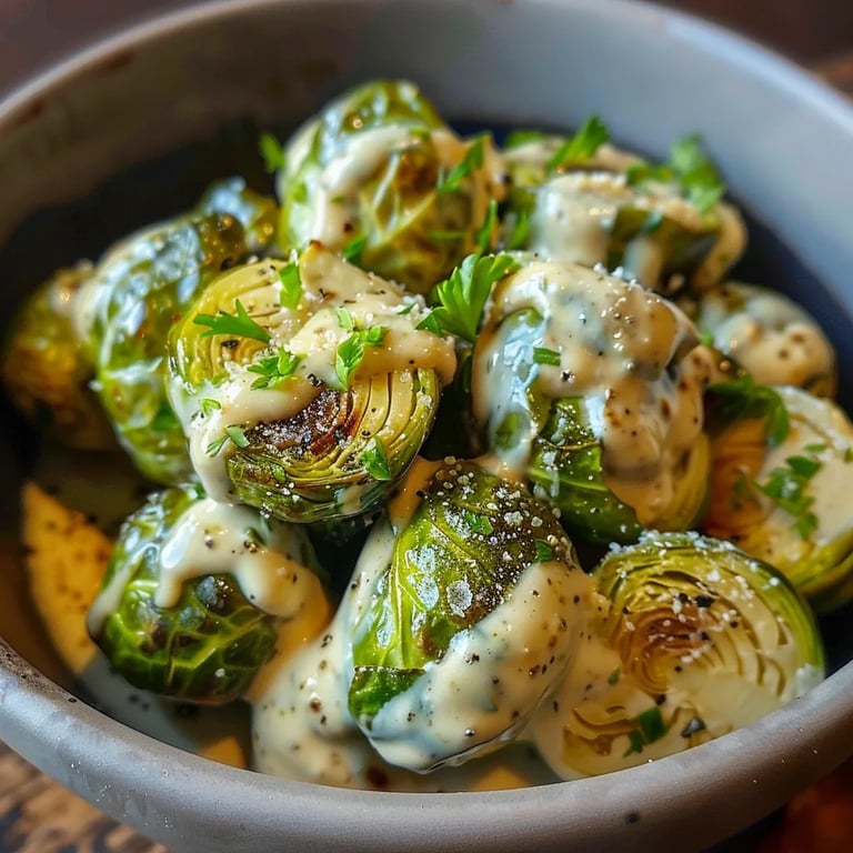 Rosenkohl in Frischkäse-Senfsauce