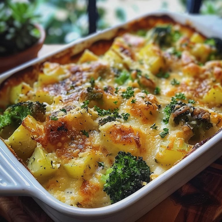 Kartoffel-Brokkoli-Rosenkohl Auflauf