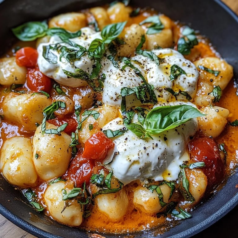 Cremige Tomaten-Gnocchi mit Burrata