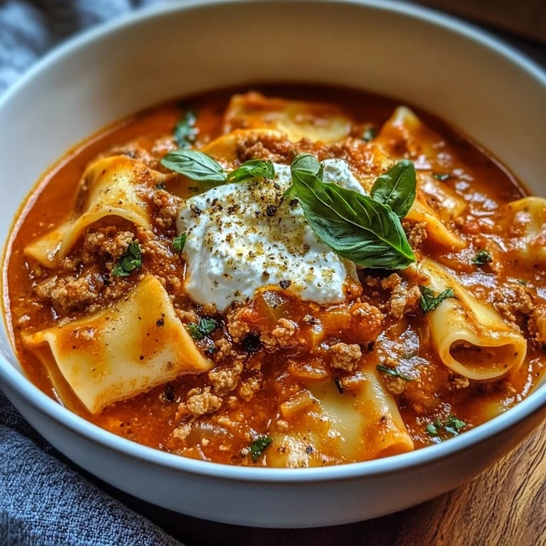 Spicy but Comforting Lasagna Soup for Chilly Nights