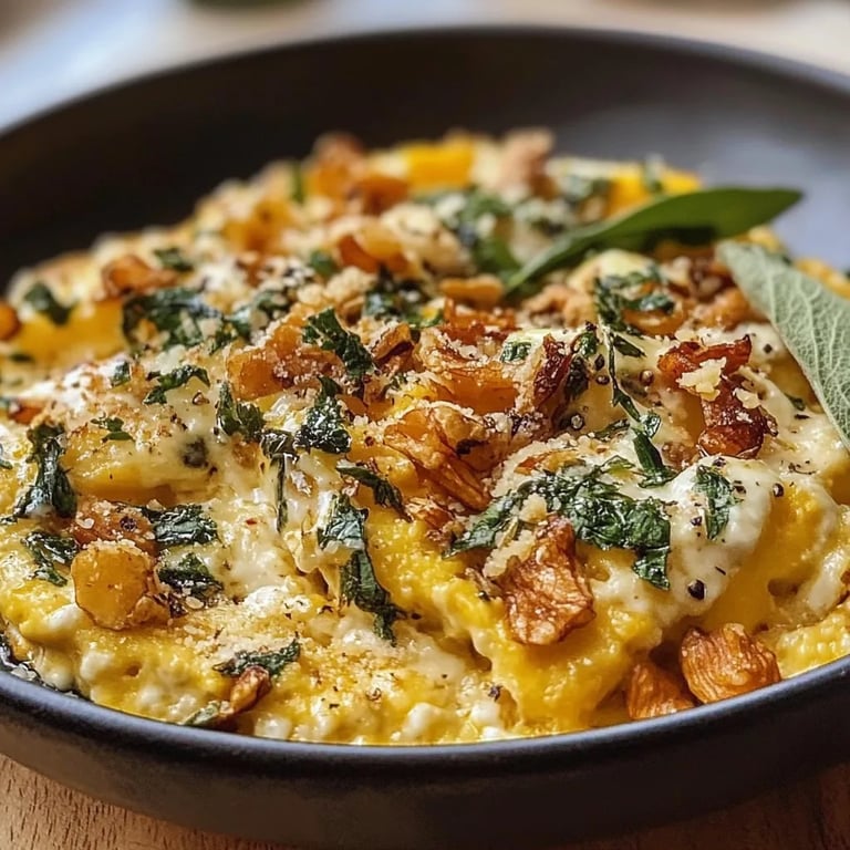 Kürbis-Spätzle mit Walnüsse Salbei