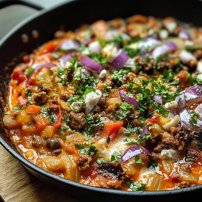 Griechische Kritharaki-Pfanne