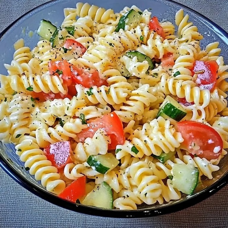 Einfacher frischer Nudelsalat