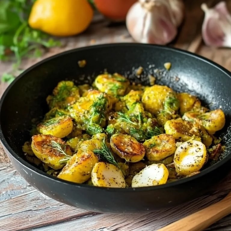 Dicke Bohnen mit Knoblauch, Dill und Eiern