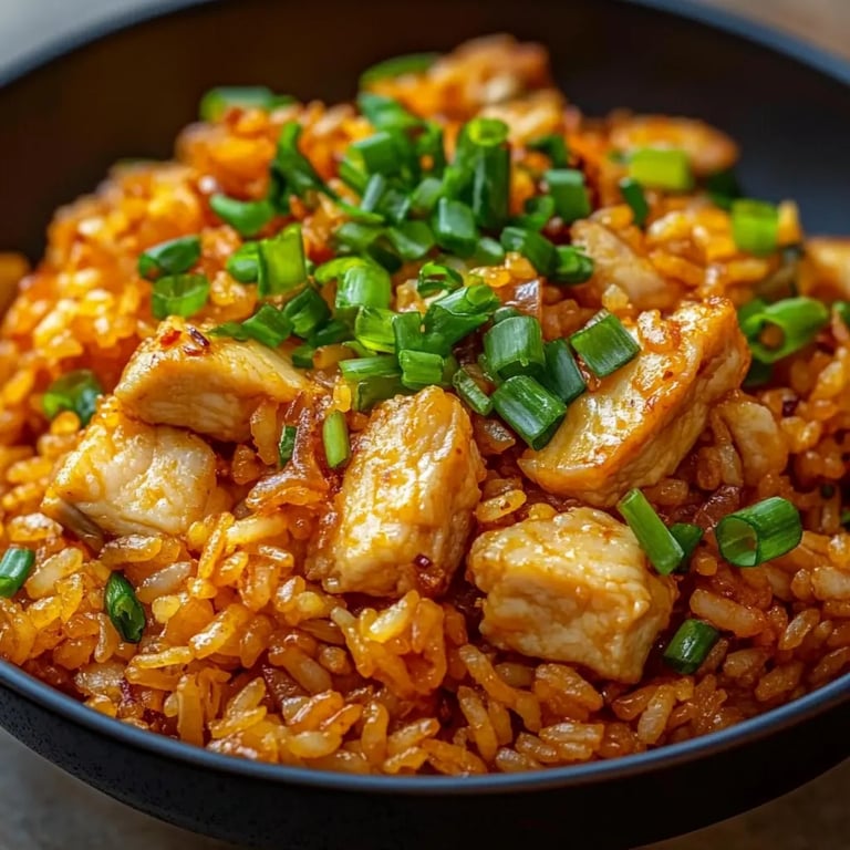 Kimchi Fried Rice with Chicken