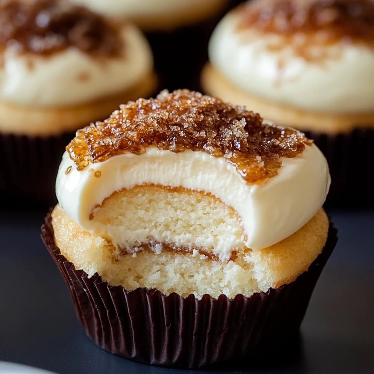Delicious Vanilla Bean Crème Brûlée Cheesecake Cupcakes