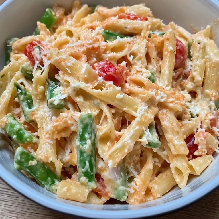 Spargel Pasta mit Tomaten und Feta