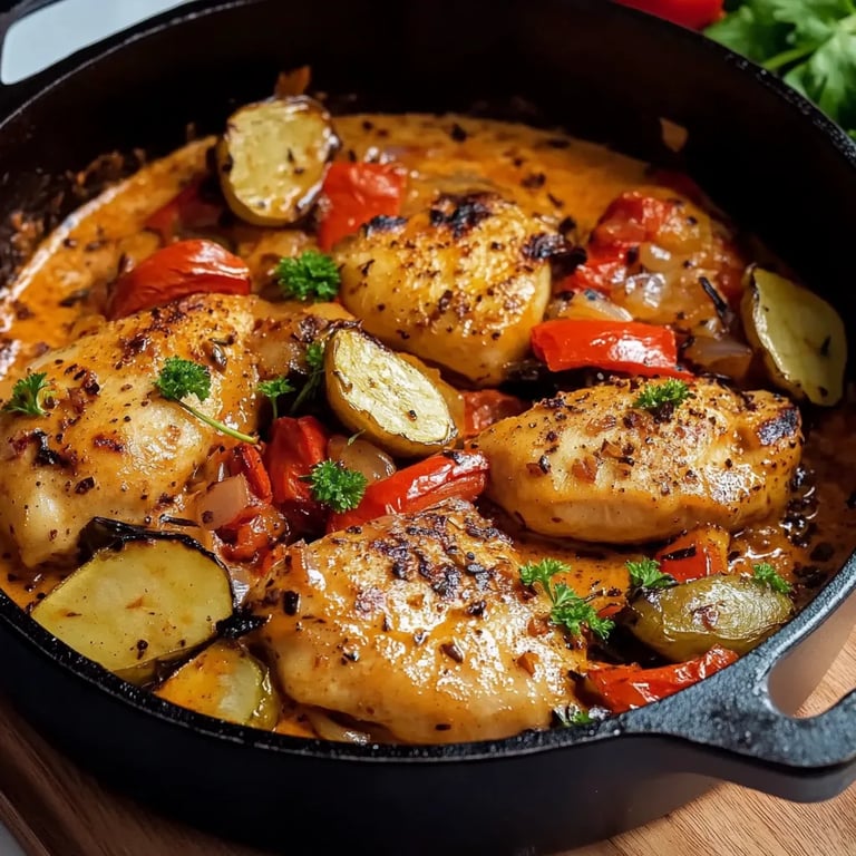 Hähnchenbrust mit Gemüse