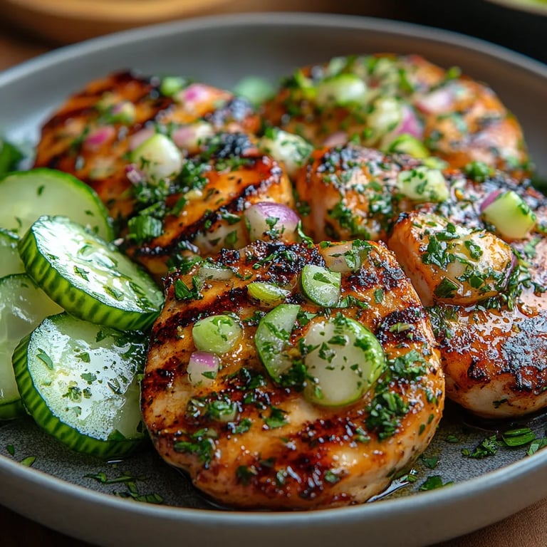 Pollo Picante con Ensalada Cremosa de Pepino: Una Increíble Receta Última