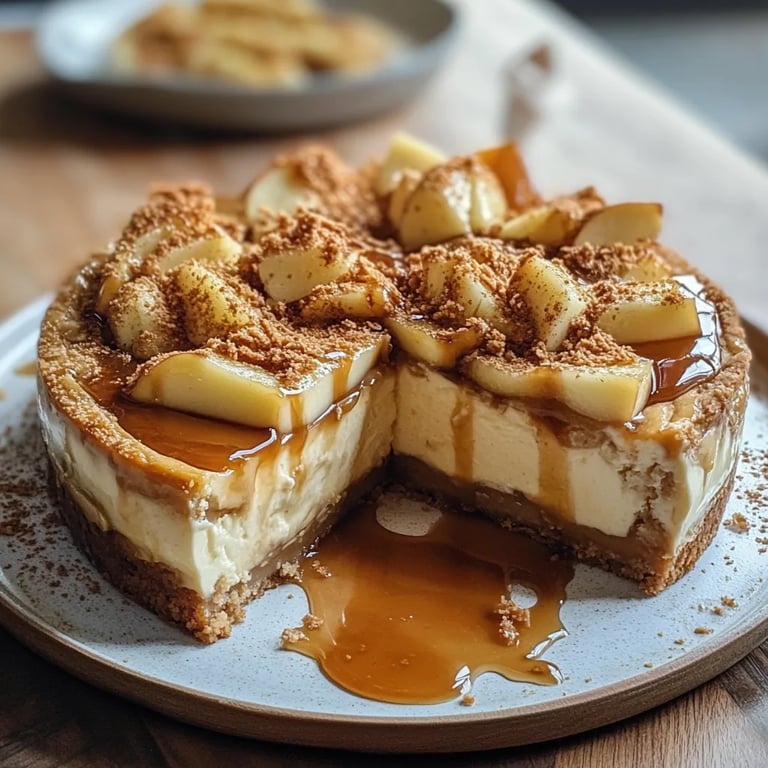 Salted Caramel Apple Pie Cheesecake