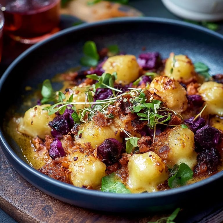 Knödel-Rotkohl-Auflauf