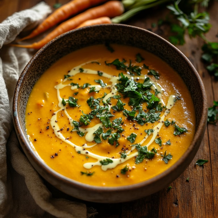 Vegan Roasted Carrot Soup with Tahini