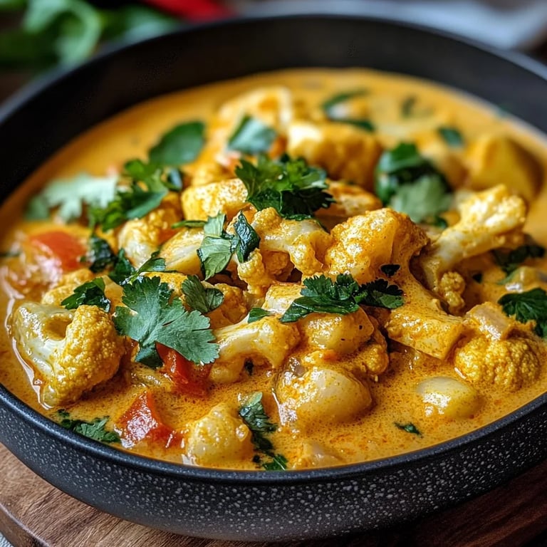 Cremiges, im Ofen gebackenes Blumenkohl-Curry